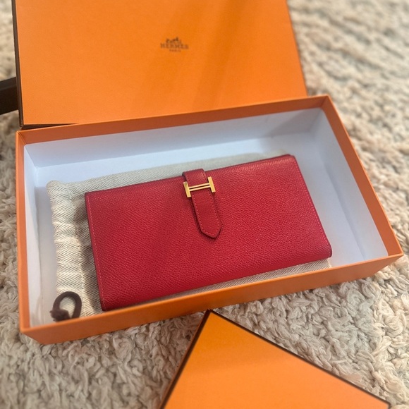 Authentic HERMES Bearn Wallet Rouge - Picture 7 of 12